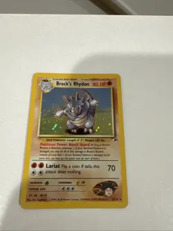 Pokemon TCG Brock's Rhydon Gym Heroes 2/132 Holo Unlimited Rare LP Condition - Image 1