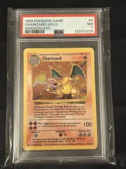 1999 POKEMON BASE SET SHADOWLESS #4 CHARIZARD-HOLO PSA 7 NEW CERT - Image 1