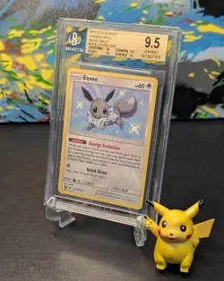 BGS 9.5 GEM MINT ✨ POKEMON EEVEE SUN & MOON HIDDEN FATES SHINY VAULT SV41 🌟 - Image 1