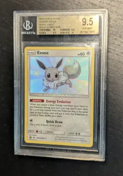 BGS 9.5 GEM MINT ✨ POKEMON EEVEE SUN & MOON HIDDEN FATES SHINY VAULT SV41 🌟 - Image 2