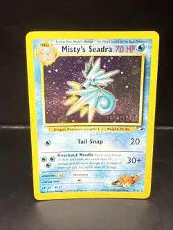 Pokemon TCG Misty's Seadra Holo Rare Gym Heroes Prerelease 9/132 EC - Image 1