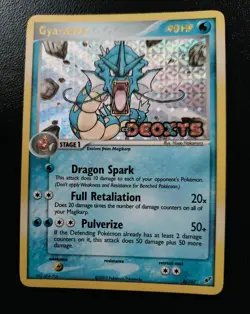 2005 Pokemon EX Deoxys Gyarados, Holo Reverse, Stamped, #8/107, NM. - Image 4
