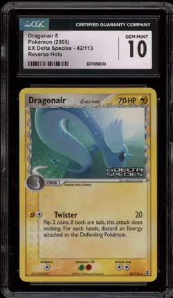 Pokemon Dragonair EX Delta Species Reverse Holo #42 CGC 10 Gem Mint - Image 1