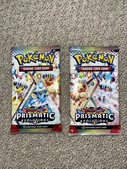 PRISMATIC EVOLUTIONS Pokemon TCG Brand New & FACTORY SEALED Booster Pack (2) LOT - Image 1