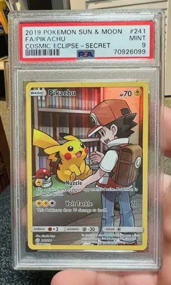 2019 Pokemon Sun & Moon Cosmic Eclipse Pikachu #241/236 PSA 9 - Image 1