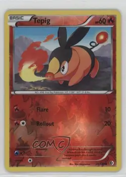 Tepig Reverse Foil Pokemon Black & White Boundaries Crossed #24 - Image 1