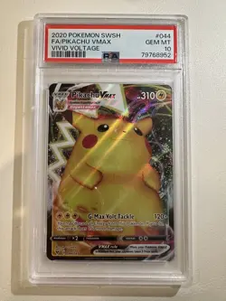 2020 Pokemon SWSH FA/Pikachu VMAX Vivid Voltage #44 PSA 10 - Image 1