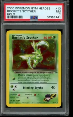 PSA 7 NM Pokemon Rocket’s Scyther Gym Heroes Holo 13/132 - Image 1