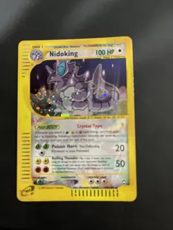 2002 Pokemon Aquapolis 150/147 - Nidoking Crystal - Holo Swirl Secret Rare - LP - Image 1