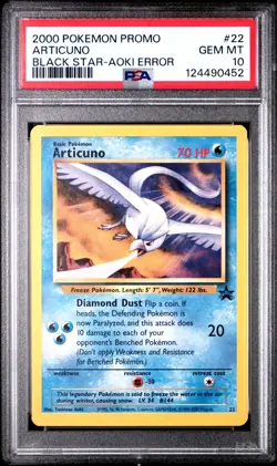 Articuno - 22 - Black Star Promo - Aoki Error - Pokemon Card - PSA 10 - Image 1