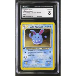 CGC 8 NM/MINT Light Azumarill 1st Edition 13/105 Neo Destiny Holo Rare (PSA) - Image 1