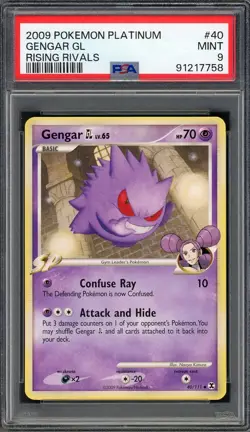 PSA 9 Gengar GL Platinum Rising Rivals 40/111 Pokemon Card B13 - Image 1