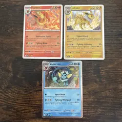 Flareon Jolteon Vaporeon Pokemon Card Set of 3 English Cards 167 168 169 Promo - Image 1