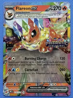 Pokemon Flareon ex 014/131 Sv: Prismatic Evolutions Double Rare Holo Card - Image 1