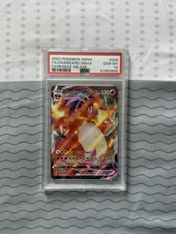 Pokemon TCG Charizard VMAX Darkness Ablaze Holo Ultra Rare Card PSA 10, 020/189 - Image 1