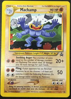 Machamp 43 Black Star Rare Promo WOTC Pokemon Card LP - Image 1