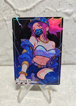 Akali Trading Card Waifu Goddess Story Anime Girl holo Karte Manga Full Art - Image 1