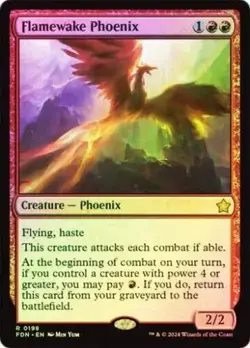 Flamewake Phoenix FDN Foundations MTG 198 FOIL RARE M/NM - Image 1