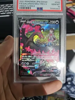 PSA 10 Galarian Moltres V CSR 242/184 S8b VMAX Climax 2021 Pokemon Card Japanese - Image 1