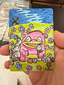 Pokemon Card - Light Slowbro Neo Destiny 51/105 Uncommon - 1/1 Hand Draw ✍ - Image 1