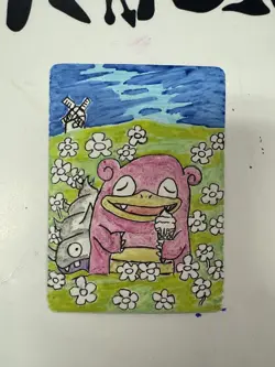 Pokemon Card - Light Slowbro Neo Destiny 51/105 Uncommon - 1/1 Hand Draw ✍ - Image 3