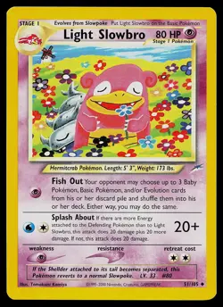 Pokemon Card - Light Slowbro Neo Destiny 51/105 Uncommon Non Holo - Image 1