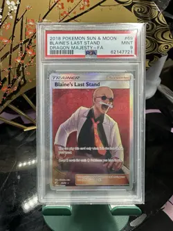 Blaine's Last Stand Full Art Holo Card 69/70 Pokemon TCG Graded PSA 9 - Image 1