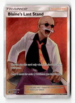 Blaine's Last Stand (Full Art) Ultra Rare Dragon Majesty 69/70 LP Pokemon TCG - Image 1