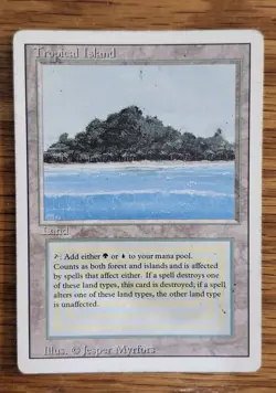 MTG Magic the Gathering Tropical Island Dual Land Revised Edition, MP Condition - Image 3