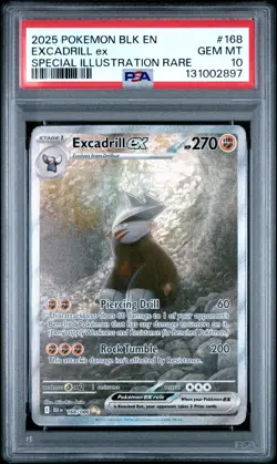 2025 Pokemon SV Black Bolt Excadrill ex 168/086 Special Illustration Rare PSA 10 - Image 1