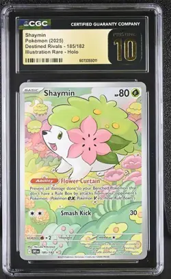 CGC PRISTINE 10 Shaymin 185/182 IR Destined Rivals DRI Pokemon Card - Image 1
