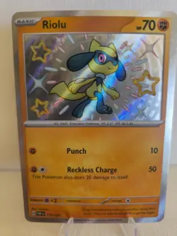 Riolu Holo Shiny Rare Paldean Fates NM Pokemon Card 2024 Sv: 173/091 - Image 1