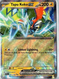 Tapu Koko ex Double Rare SV09: Journey Together 051/159 NM Holofoil Pokemon - Image 1