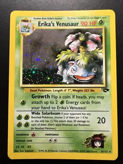 Erika's Venusaur - 4/132 - Pokemon Gym Challenge Unlimited Holo Rare WOTC MP - Image 1