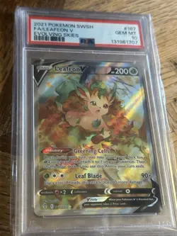 Pokemon Leafeon VMAX Evolving Skies Secret Rare Full Alt Art #167 PSA 10 - Image 1