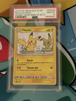 Pikachu SM162 Black Star Promo PSA10 Pokemon Team Up - Image 1