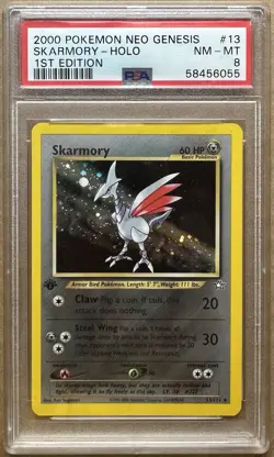 2000 Pokemon Neo Genesis SKARMORY #13 HOLO Rare 1ST EDITION PSA 8 NM-MT - Image 1