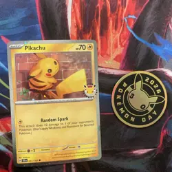 Pikachu 2026 Pokemon Day Stamped Promo WITH COIN - Image 1