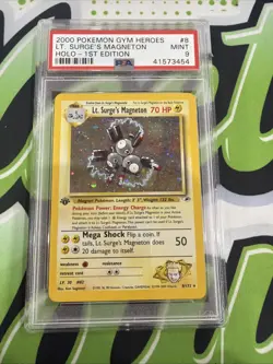2000 Pokemon Gym Heroes 1st Edition Lt. Surge's Magneton #8/132 PSA 9 - Image 1