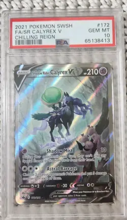 Pokemon Chilling Reign Shadow Rider Calyrex V PSA 10 - Image 1