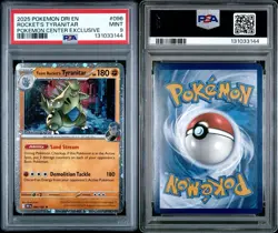 PSA 9 Team Rocket's Tyranitar 096/182 (Pokemon Center Exclusive) SV Pokemon - Image 3