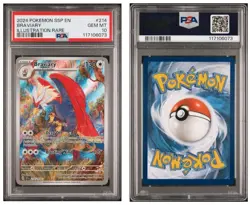 2024 POKEMON SURGING SPARKS - SSP EN #214/191 BRAVIARY ILLUSTRATION RARE PSA 10 - Image 1