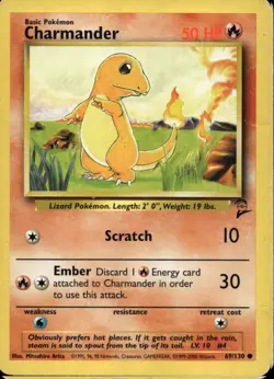 Charmander 69/130 Common WOTC Base Set 2 Pokemon - Image 1
