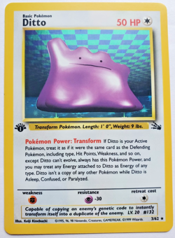 Ditto 3/62 Rare Fossil Holo 1st Edition Pokemon TCG LP - Image 1