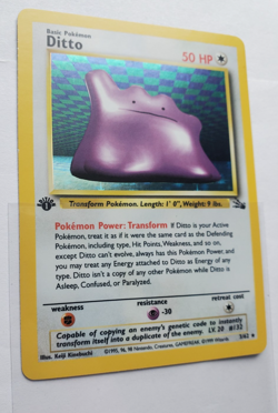 Ditto 3/62 Rare Fossil Holo 1st Edition Pokemon TCG LP - Image 3