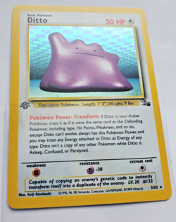 Ditto 3/62 Rare Fossil Holo 1st Edition Pokemon TCG LP - Image 4