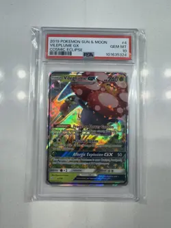 2019 POKEMON SUN & MOON COSMIC ECLIPSE #211 FULL ART VILEPLUME GX PSA 10 - Image 1