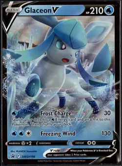 NM- Holo Glaceon V Pokemon Card | Black Star Promo | Sword&Shield Promos SWSH196 - Image 1