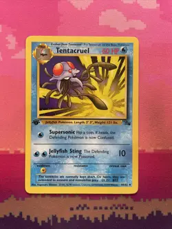 Pokemon Card Tentacruel Fossil 1st Edition Uncommon 44/62 Near Mint - Image 1
