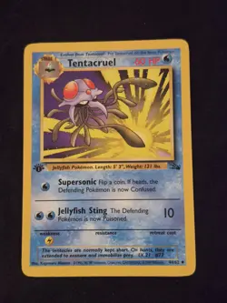 Tentacruel 44/62 Fossil Uncommon 1st Edition Pokemon NM - Image 1